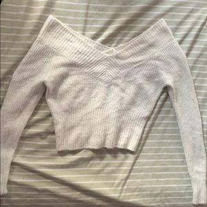 Off the shoulder Crop Sweater